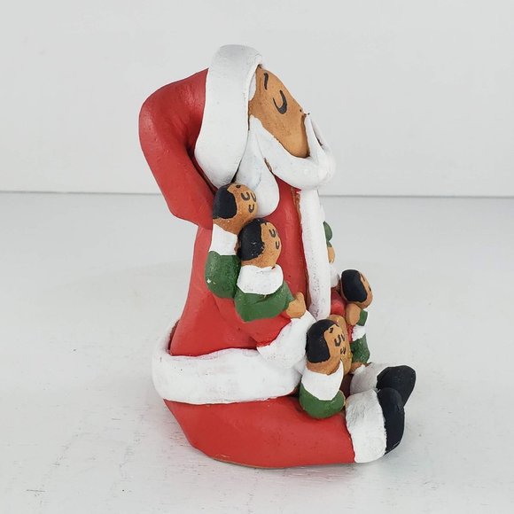 Ramey Pottery Santa Claus Storyteller Six Kids Eyes Closed Southwestern - Picture 2 of 6